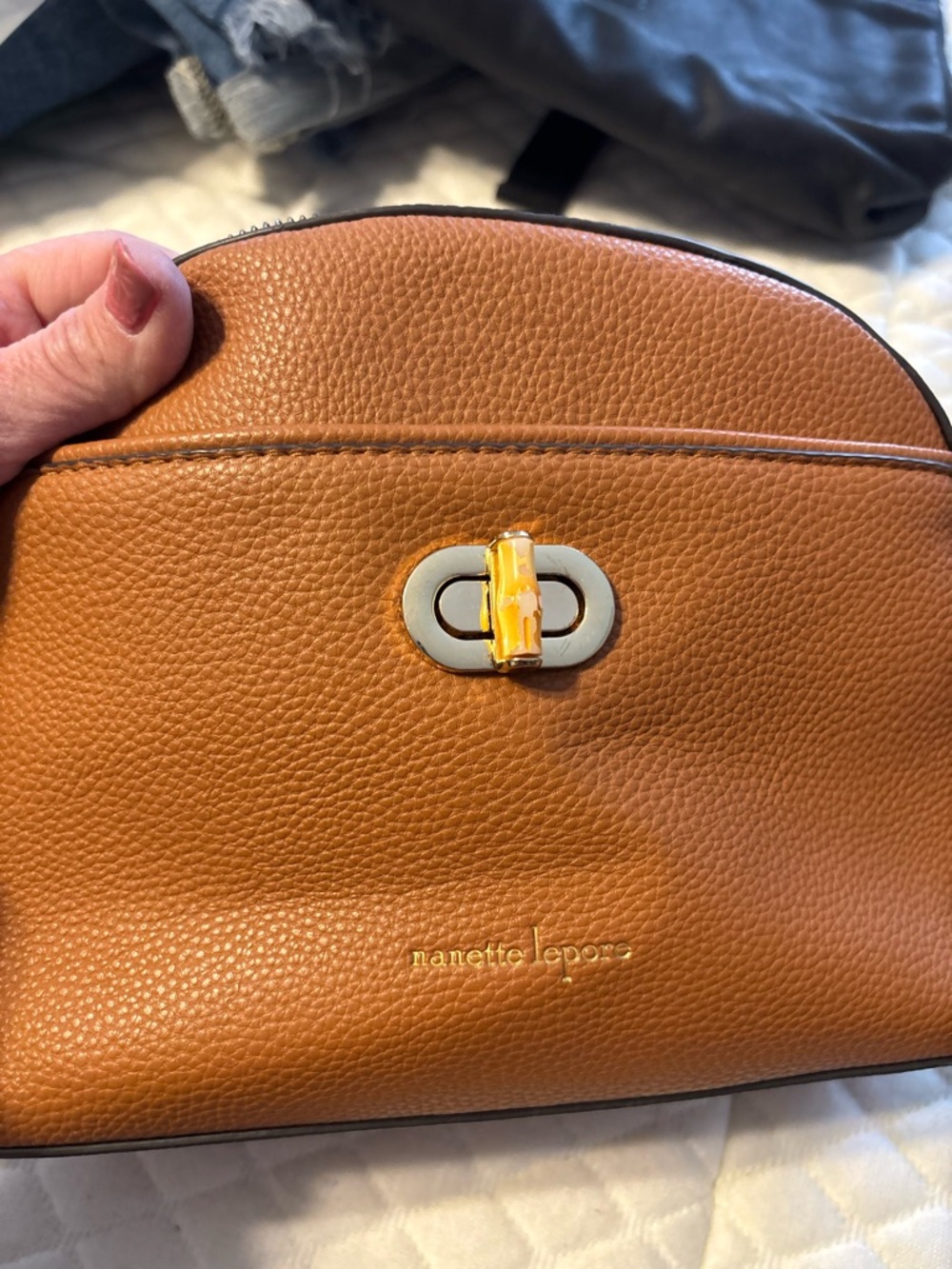 Nanette Lepore Brownish‎ Tan Purse With Button Turn Crossbody